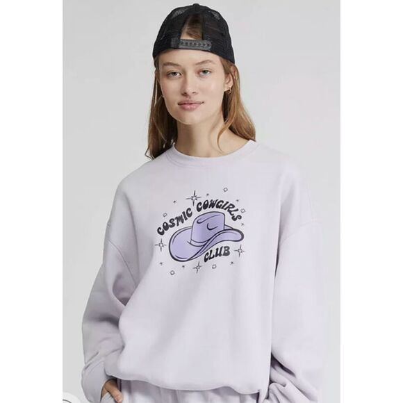 PacSun Cosmic Cowgirl Lavender Crew Neck Sweatshirt Size M - Picture 1 of 6